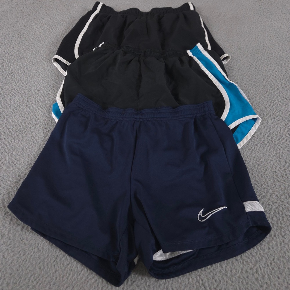 LOT OF 3 Nike Shorts Women S Multi Dri-Fit Academy Tempo Running Lined Mesh Trim